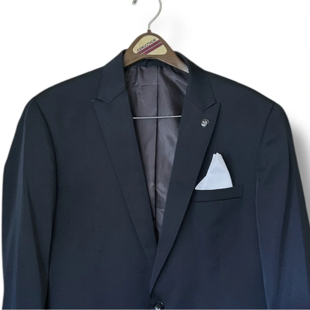 BRUNO BANANI MENS NAVY SPORT COAT Two-Button Blazer